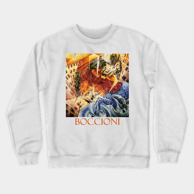 Simultaneous Visions (1912) by Umberto Boccioni Crewneck Sweatshirt by Naves